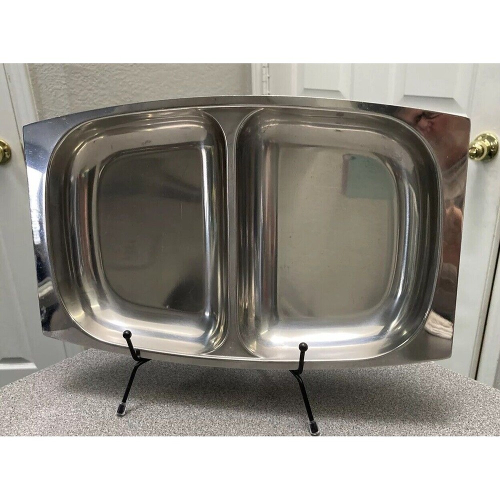 Vintage MCM 1Stainless Steel Serving Dish
